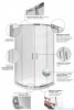 Besco Modern kabina kwadratowa 80x80x185cm mrożone MK-80-185-M
